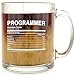 Programmer Nutrition Facts - Coding Nerd Glass Coffee Mug - Makes a Great Geek Gift For IT Support, Computer Science Engineer Graduates And Software Developer Programmers Under $15!