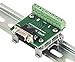 DB9 Female Breakout Board to Screw Terminals, with DIN Rail Clips