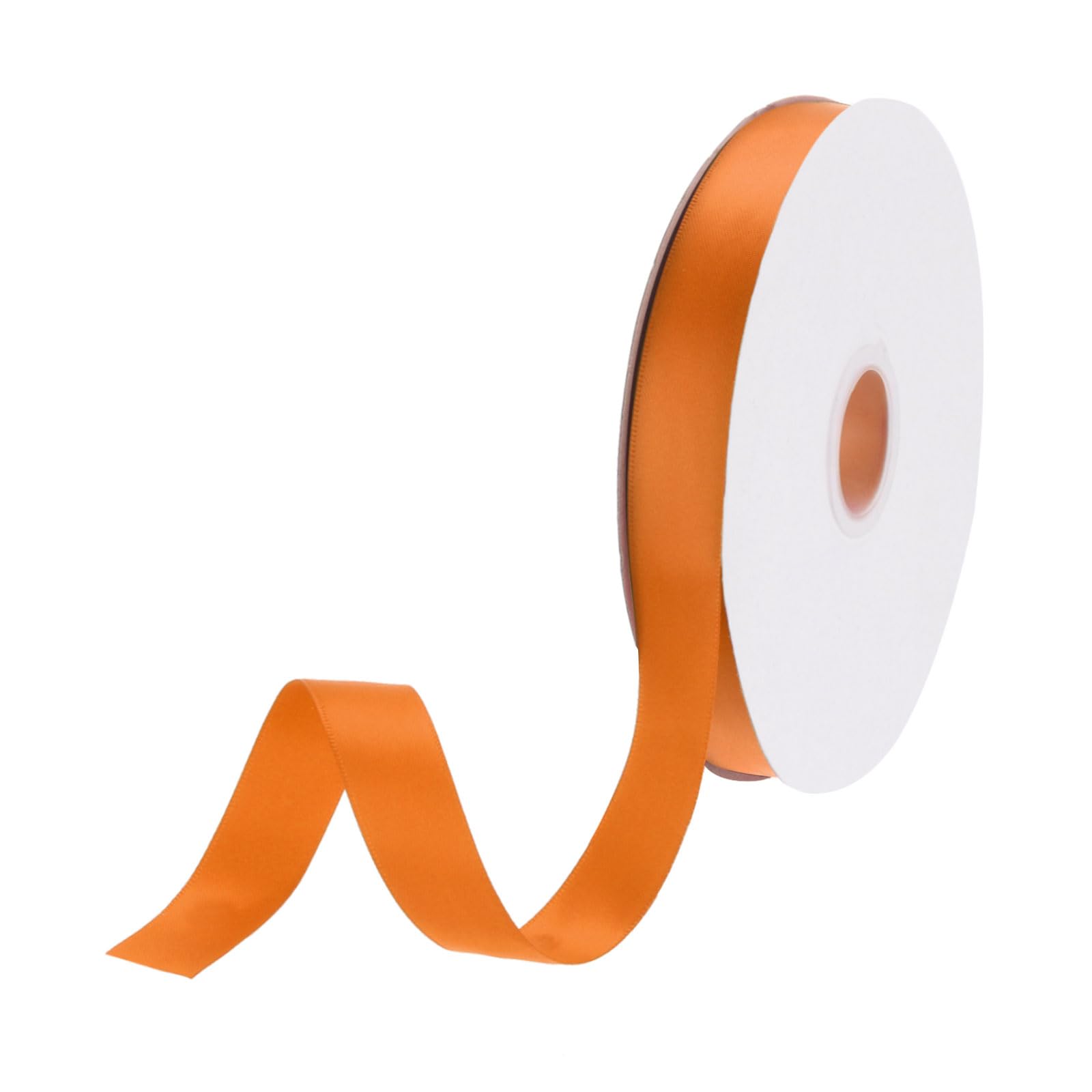 DMiotech 15mm Satin Ribbon 46m/150ft Thin Double Face Fabric Grosgrain Ribbon for Gift Wrapping Floral Hair Flower Bouquet, Orange