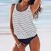Traje De Baño para Mujer Verano Nuevo Bikini Tank Top Traje De Baño a Rayas Con Cintura Alta Triángulo Bikinis Navythumb 2