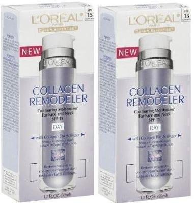 L'oreal Collagen Remodeler & Contouring Moisturizer for Face and Neck DAY With Collagen Bio-Activator (1.7 FL OZ) EACH SPF 15 (PACK Of 2) (DISCONTINUED)