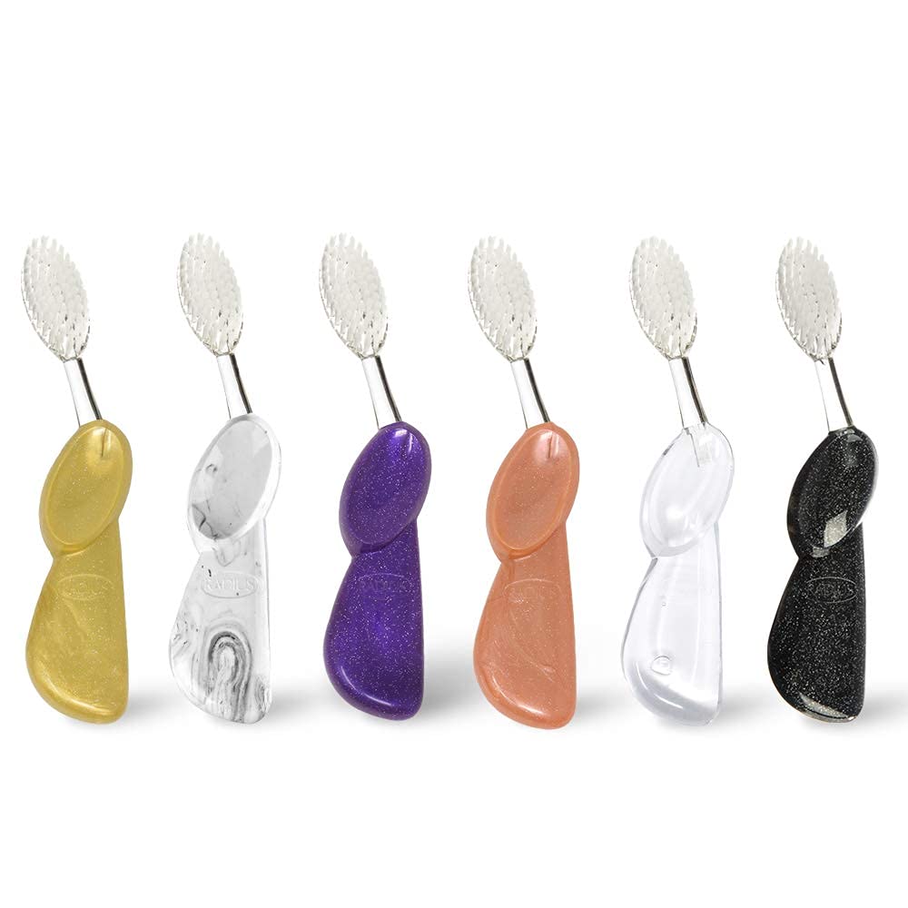 RADIUS Big Brush with Replaceable Head BPA Free & ADA Accepted Toothbrush Designed to Improve Gum Health & Reduce Gum Issues - Left Hand - Assorted - Pack of 6 Image