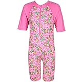 TFJH Girls Swimsuit UPF 50+ UV One Piece Swimwear Little Monkey 5-6 Years