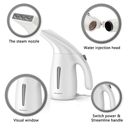 Beautiplove Handheld Clothes Steamer for Suits 150ml Portable Garment Steamer for Travel with Clothes Steamer Bag, Dual Voltage Travel Steamer with Automatic Shut-off Safety 2018 Design