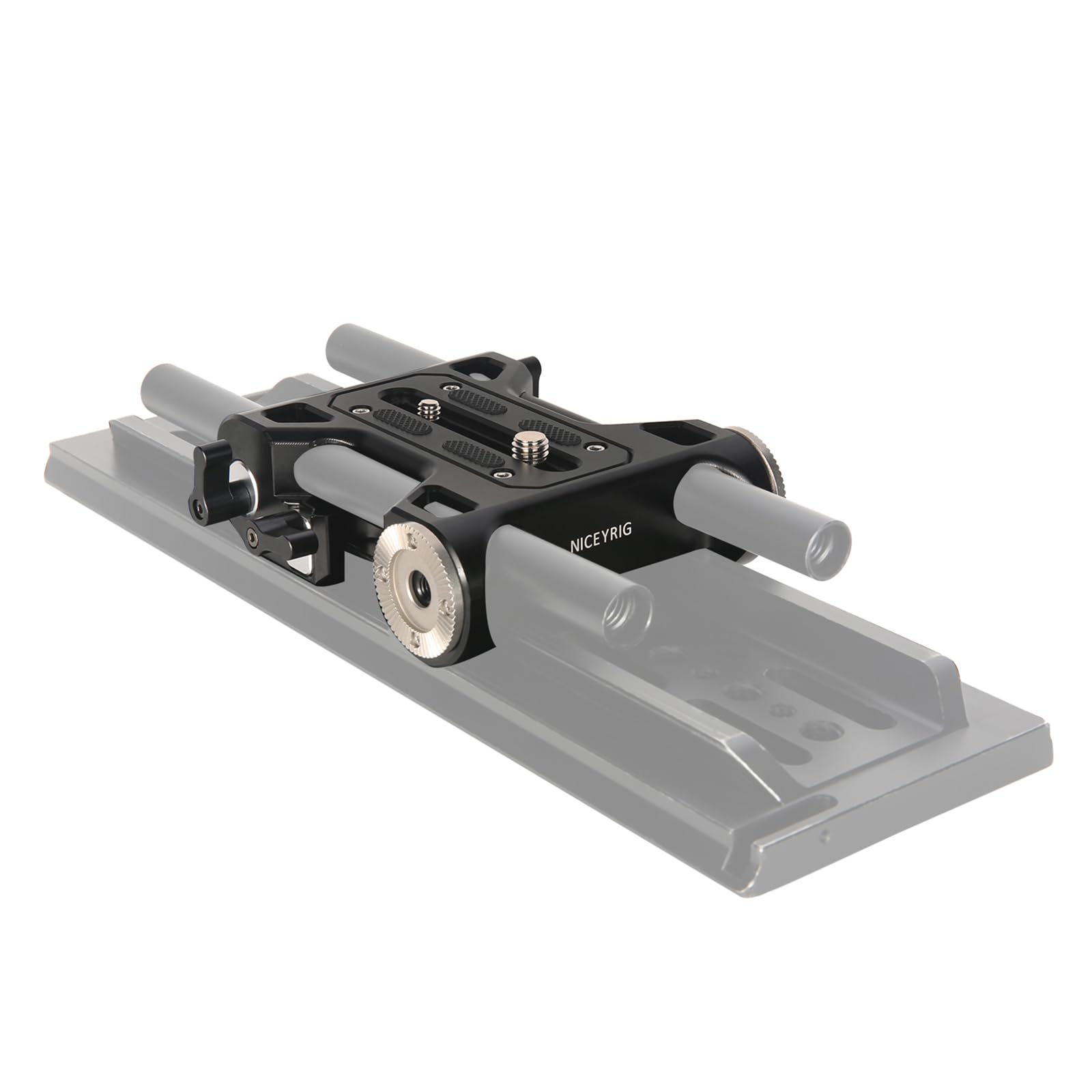 NICEYRIG Camera Baseplate with 15mm Rod Clamp&ARRI Style Dovetails Clamp for Shoulder Support Rig for Tripod Mount