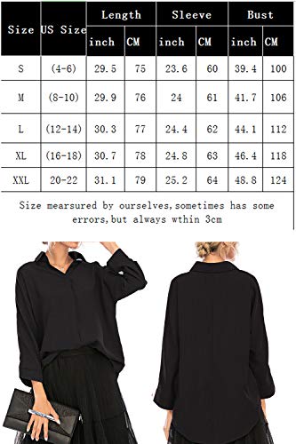 Women\'s Casual Long Sleeve Blouse Top High Low Tunic V Neck Pullover Shirt (Blue, X-Large)