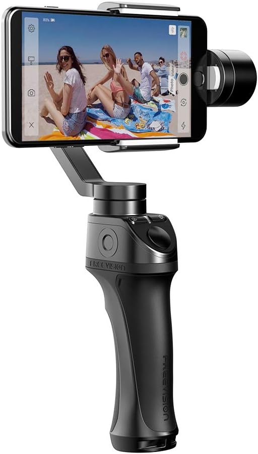 Freevision VILTA 3-Axis Handheld Stabilizer Gimbal Compatible with Smartphone & Actions Cameras,Auto/Manual Motion time Lapse,Five Gimbal Modes & Zoom Capability,Black (VILTA-M)