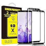 Yoyamo Tempered Glass Screen Protector for Samsung Galaxy S9 [2-Pack] [Full Screen Coverage] Anti-Scratch, 3D Curved, Bubble Free (Black)