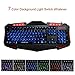 FARSIC Adjustable LED Backlight Wired Mechanical Gaming Keyboard, Full Keys Anti-Ghosting - Black