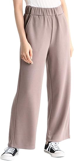 Amazon パンツ レディース ゴム 裏起毛 あったか リラックス ストレート イージーパンツ 冬 Honeys ハニーズ カットストレートパンツ モカ ｌ ロングパンツ 通販