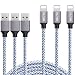 DAZHWA iPhone Charger 3PACK (6FT) Nylon Braided Charging Cable Cord USB Cable Charger Compatible iPhone X/8/7/6s/ 6/ Plus/ 5SE/ 5s/ 5c/ 5, Pad, Pod, and More (Silver) primary