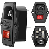 Prise D'entrée IEC320 C14 Mâle 3 Broches - 250V 10A - Noir - Lot De 2 Pièces - Marque Uxcell