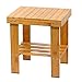 Famistar Bamboo Step Stool for Kids Children Adult,Anti-Slip Lightweight Chairs Seat with Storage Shelf/Foot Pads,Multfunctional for Bathroom,Living Room,Bedroom,Laundry Room or Garden(Medium)