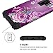 Lontect Compatible Galaxy S9 Case Floral 3 in 1 Heavy Duty Hybrid Sturdy High Impact Shockproof Protective Cover Case for Samsung Galaxy S9 - Black/Purple Flower