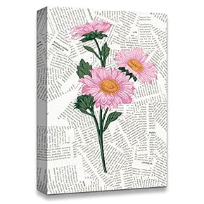 signwin Canvas Wall Art Flower On The Newspaper...