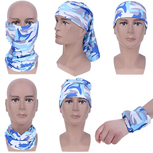8 Pieces Summer UV Protection Face Mask Neck Gaiters Freezer Face Mask Bandana, 8 Colors (Color 1)