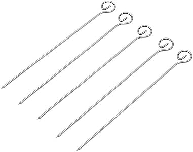 Pinchos Planos para Kebabs Metal Reutilizable brocheta Largos Pinchos