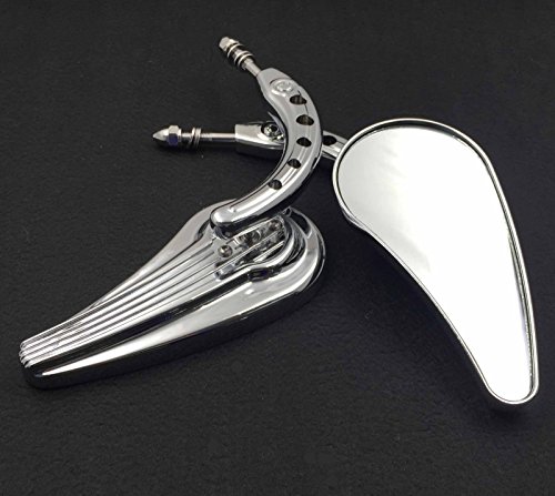 image for HTT Motorcycle Chrome Raindrop Side Mirrors For 1984 and up Harley Dav
