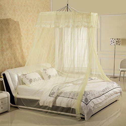 Extra large size round hoop bed canopy netting mosquito net fit crib,Twin,Full,Queen,King-light yellow 180x200cm(71x79inch)