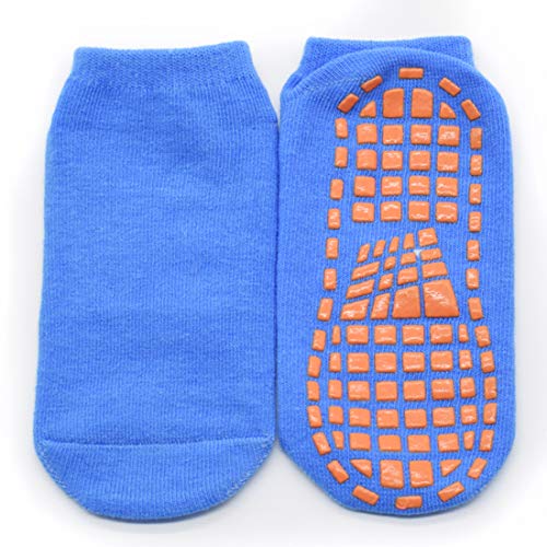 6 Packs Toddler Socks Non Skid Socks for Kids Anti Slip Ankle Socks With Grips for Hospital, Yoga, trampoline (L)