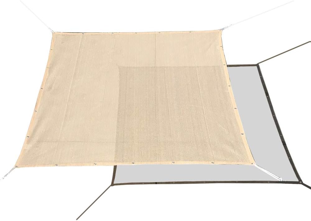 Alion Home HDPE 50% Sun Block Garden Netting Mesh - No Black Trim (6' x 8', Beige)