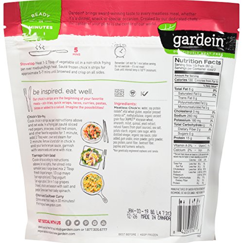 Gardein Chick'n Strips, Meatless Protein Packed Strips, 10 Ounce (Frozen)