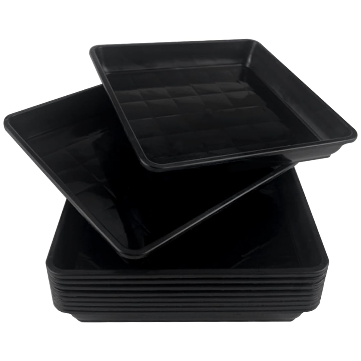 10PCS Square Plant Saucer 11 Inch Thick Plastic Flower Pot Tray Black | eBay