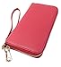 RFID Blocking Wallet Classic Clutch Leather Wallet Card Holder Purse Handbag,red