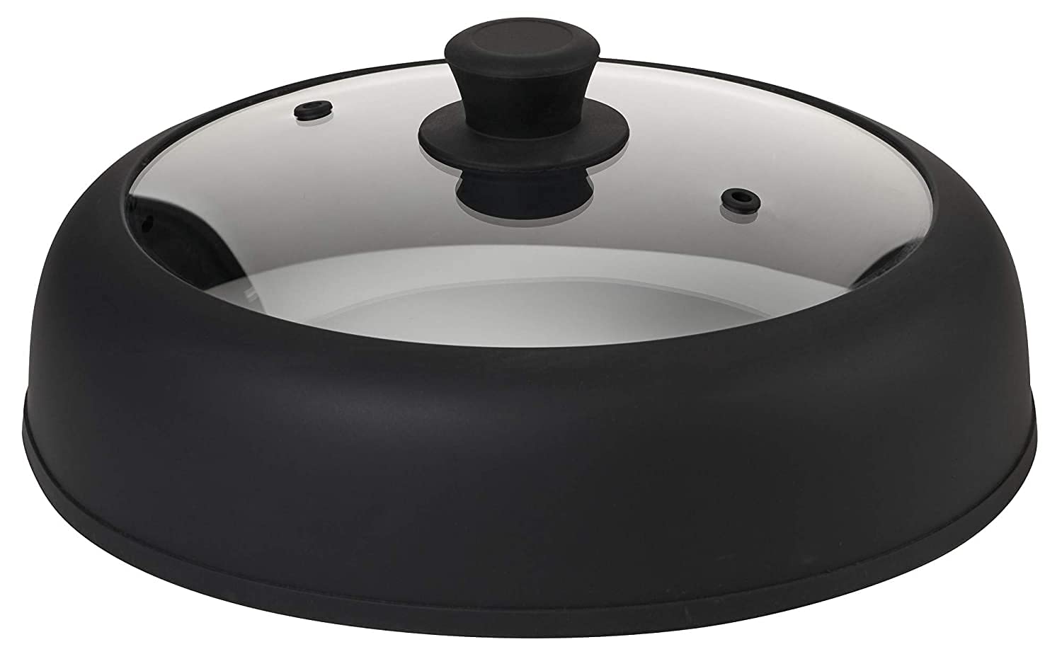 Microwave Cover Glass - Bezrat Vented, Easy Grip, Silicone and Glass Microwave Cover Black – Microwave Splatter Guard for 6–7–8–9-10 inch Plates and Bowls