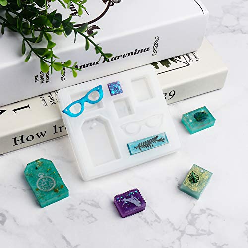 Jewelry Resin Molds, LET'S RESIN 9PCS Epoxy Resin Silicone Molds for Pendants, Keychain, Necklace, Earring, Resin Crafts Jewelry DIY - Thumbnail 4