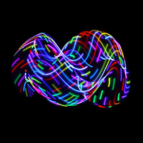 LED Hula Hoop Fully Rechargeable and Collapsable - 28 Color Strobing and Changing LED Lights - Multiple Light Up Hoola Hoops