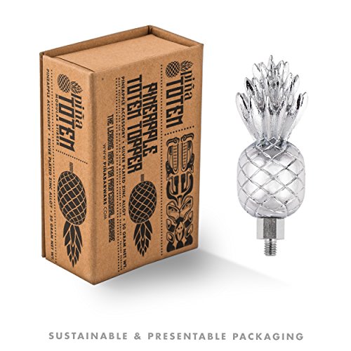 Piña Barware Totem Modular Cocktail Stirrer - Hand-Cast Weighted Pineapple Accessory Totem Topper - Thumbnail 2