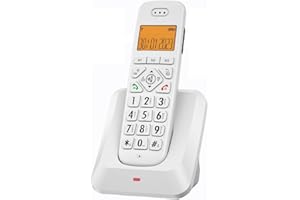Cenroelon D1011 Large Button LCD Display Cordless Phone, Easy Use Digital for Business& Home Landline Phones(US) White US Plu
