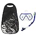 WACOOL Professional Snorkeling Snorkel Diving Scuba Package Set with Anti-Fog Coated Glass Purge Valve and Anti-Splash Silicon Mouth Piece for Men Women (Adults,Blue)