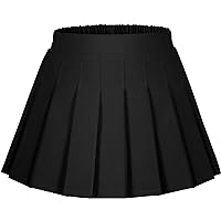 Women's Elastic Waist Plaid Pleated Skirt Tartan Skater School