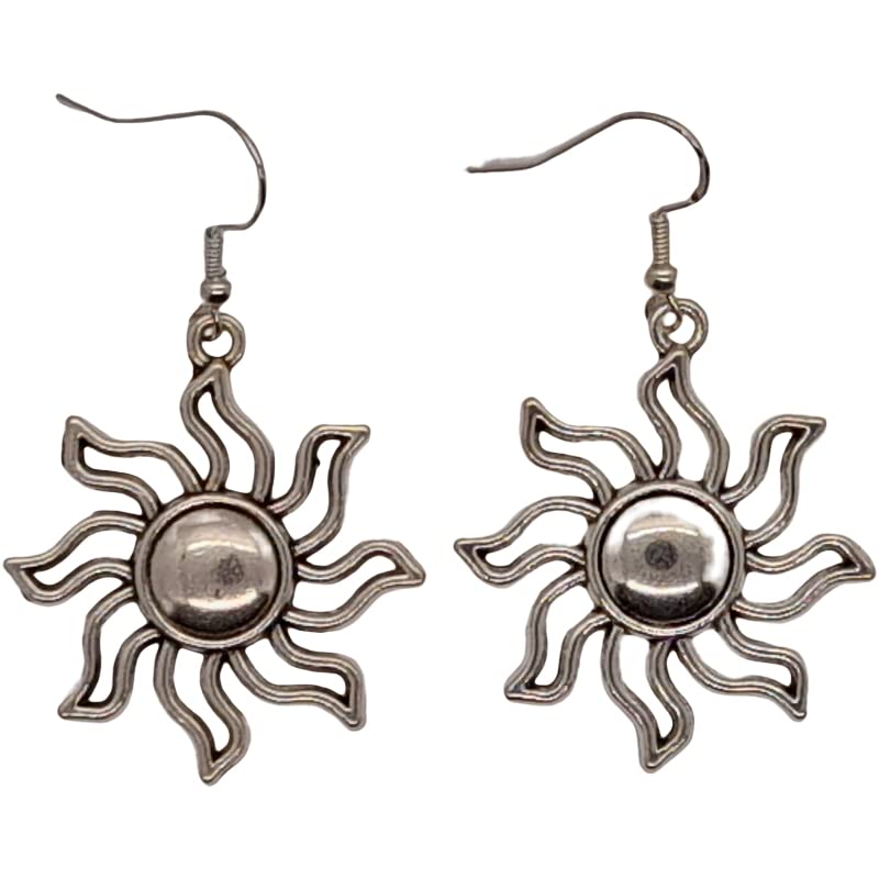 Sun Symbol Sterling Earrings with Silver 925 Hooks & Gift Packaging