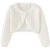 NewL Girls Kids Bolero Cardigan Sweater Long Sleeve Button Knit Shrug Cropped Cover Up Top Cardigan Shrug
