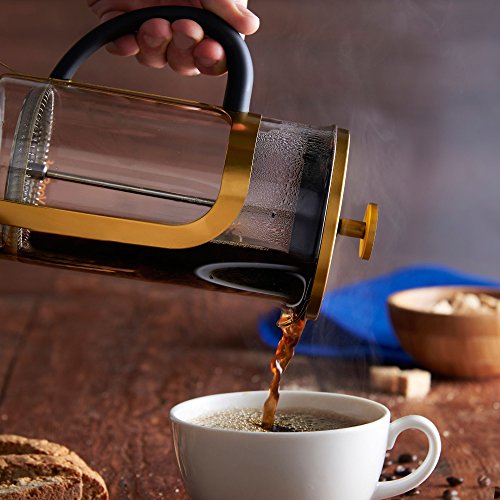 VonShef French Press Cafetiere Glass Heat Resistant Coffee Maker