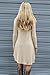POSESHE Women's Long Sleeve Swing Loose Flowy Casual Tunic Shirt Mini Dress Beige Small