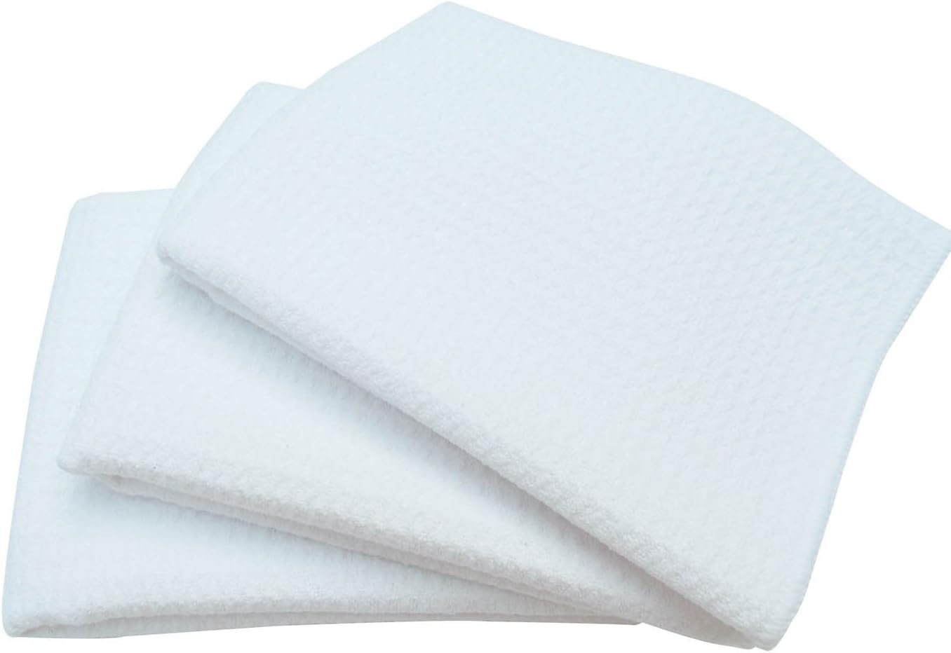 Mammoth Microfibre MM-3WWG Glass Cleaning Waffle Weave Microfiber Towel, White, Set of 3