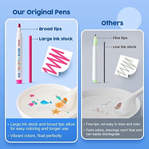 Leven Magical Water Painting Drawing Set for Kids, Floating Ink Pens 12