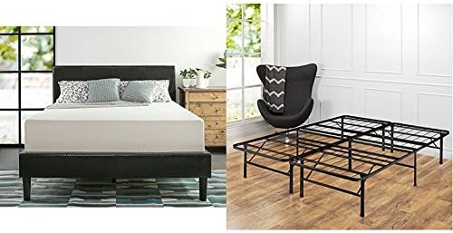 Zinus Set, Queen 12 Inch Green Tea Memory Foam Mattress and Shawn SmartBase Platform Bed Frame / Mattress Foundation