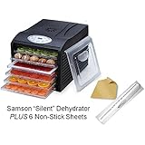Samson "Silent" Dehydrator 6-Tray with Digital Controls PLUS 6 Non-Stick Sheets