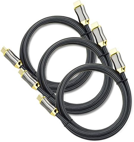 UMECORE High Speed HDMI Cable 5Ft 3Pack, 18Gbps HDMI Cable supports 4K 2160p,HDR,HD 1080p,3D,Ethernet(28AWG Braided HDMI Cord - Audio Return(ARC)) for UHD TV, Blu-ray Player, Xbox, PS4/3, PC, Apple TV