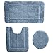 Amazon Basics 3 Piece Sculpted Bath Mat Set - Light Blue