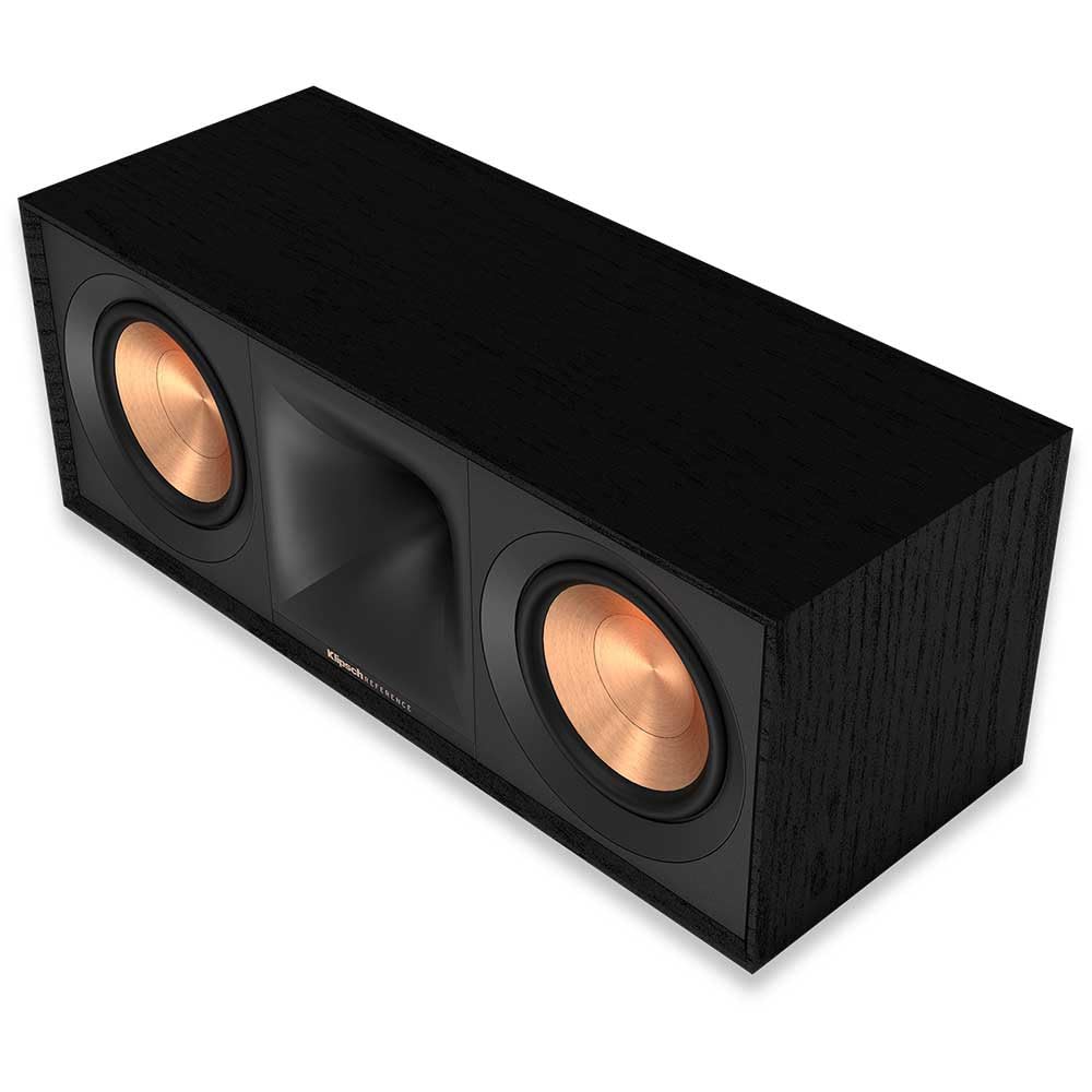 Klipsch Reference Altavoces de canal central R-50C de próxima generación con bocina para diálogos de cine en casa nítidos en negro