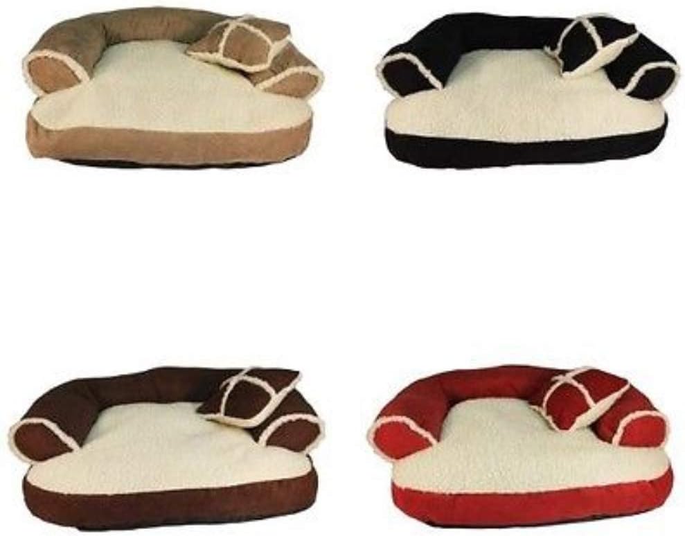 Petmate Aspen Pet Sofa Bed with Pillow for Comfort and Support - One Size - Assorted Colors: Pet Supplies
