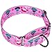 CollarDirect Martingale Collars for Dogs Heavy Duty Floral Pattern Female Safety Nylon Training Wide Collar Flower Design Large Medium (L, Neck Size 15