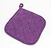 100% Cotton Kitchen Everyday Basic Terry Pot Holder Heat Resistant Coaster Potholder for Cooking and Baking Set of 5 Grape