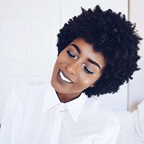 Short Kinky Curly Brazilian Virgin Hair Lace Frontal Wigs For Black Women Natural Color Afro Kinky Curly Full Lace Wigs With Baby Hair (130Density 10Inch) (8Inch 130Density, Full Lace Wig)